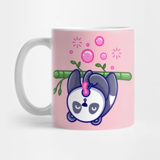 Cute Panda Blowing bubble On Bamboo Tree Cartoon Mug